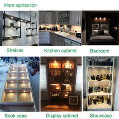 Dimmable & Timing Under Counter Lights Kitchen with Wireless RF Remote,Ultra-Thin 240V LED Cabinet Lights,12W Shelf Lights,6 Lights,Daylight White