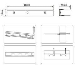 LED Under Cabinet Night Lights Kit for Glass Edge Shelf Back Side Lighting Using Flexible Cable and Clip with RF Remote(6 Lights RGB)