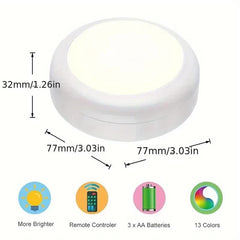 6 Pack RGBW LED Cabinet Lights, Remote Control, Battery Powered