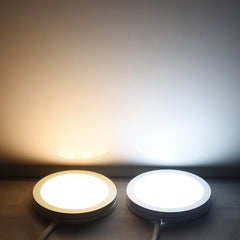 LED Under Cabinet Puck Lights, Color Temperature Changeable Under Counter Lighting,Warm+White Dual Color with Dimmable Controller for Kitchen Shelf Ambiance Accent Lighting (6 Lights)