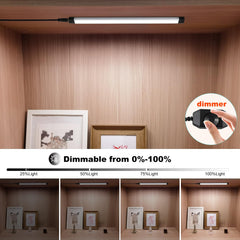 Dimmable Led Under Cabinet Lighting Bar Linkable Kits with Rocker Switch Under Counter Kitchen,Showcase,Shelf Lighting(3 Panel Kits Warm White)