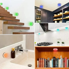 USB Rechangeable RGBW LED Cabinet Light Puck Lights 16Colors Timmer Remote Control 6 Pack