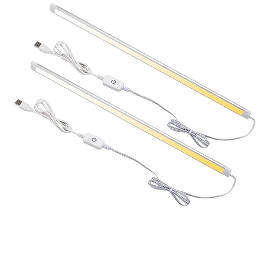 Dimmable Under Cabinet LED Lighting, Smart Touch Memory Function, 5V USB Powered LED Closet Light Bar CCT Color changing (50CM 2 Pack)