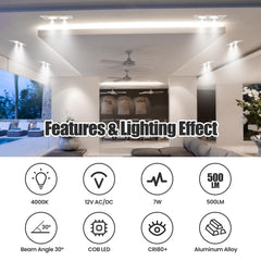 AR70 LED Light Bulb BA15D B15 Base, AC/DC12V Input, 7W 500lm for Home Household Commercial Lighting, 50W Halogen Lamp Replacement(Natural White,4 Pack)
