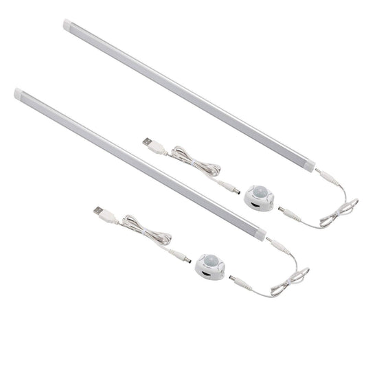 LED Motion Sensor Cabinet Light,2 Pack USB Powered Closet Night Light,20 inch Under Counter Lighting Kit with Automatic Shut Off Timer for Kitchen Pantry Wardrobe Cupboard (Natural White 4000K)