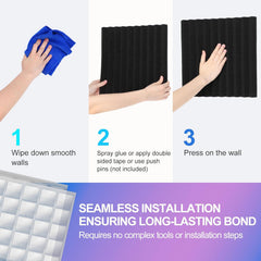 JBER Acoustic Panels Foam Wedges 48pcs 30x30x2.5cm for Soundproof Padding Wall