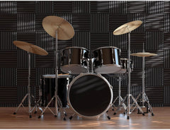 JBER Acoustic Panels Foam Wedges 48pcs 30x30x2.5cm for Soundproof Padding Wall