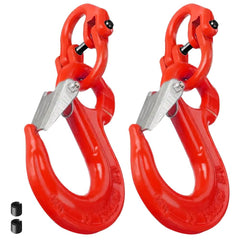 2SET 3.15T Sling Hook Heavy Duty Hammerlock/Slip Hook Kit With Swivel Winch & Safety Latch