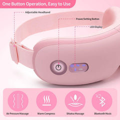 Eye Massager with Heat, Vibration and Warm Compress, Smart Sleeping Eyes Mask with Bluetooth Can Connect with Phone for Music,Gift for Mother's Day