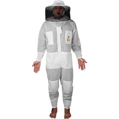 OZBee Premium Full Suit 3 Layer Mesh Ultra Cool Ventilated Round Head Beekeeping Protective Gear Size 5XL