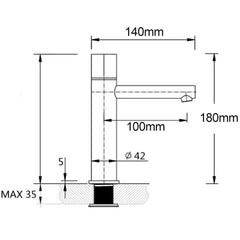 WELS 6L/min Black Standard Basin Mixer Vanity Sink Faucet Bubble Tap Laundry Set