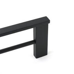 Matt Black Cubic Square 600mm Double Towel Rail Rack Hanger Holder Bar Wall Kit