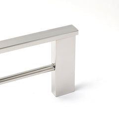 Bathroom Polish Chrome Square Towel Rail Rack 600mm Double Hanger Holder Bar