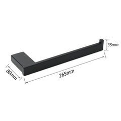 Bathroom Matt Black Stainless Steel Square Towel Rack Clothes Wall Mount Holder