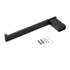 Bathroom Matt Black Stainless Steel Square Towel Rack Clothes Wall Mount Holder
