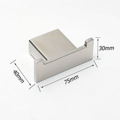 Chrome Square Robe Hook Clothes Towel Holder Bathroom Wall Mounted Hanger Kit