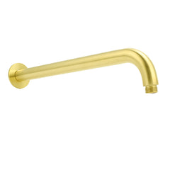 PVD Brushed Gold 10" Shower Rain Head 355mm Straight Wall Mount Arm Bathroom Set