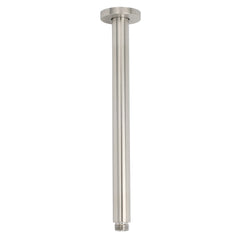 Brushed Nickel Round 10" Shower Rain Head + 300mm Brass Ceiling Dropper Arm Set
