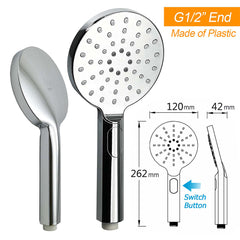 WELS 10" Rain Shower Head Handheld Sliding Rail DIY Twin Set Chrome Round