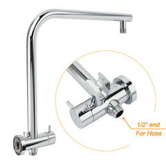 WELS Twin Shower Set 8" Rain Head 3 Modes Handheld Diverter Gooseneck Wall Arm + Mixer
