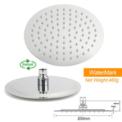 WELS Twin Shower Set 8" Rain Head 3 Modes Handheld Diverter Gooseneck Wall Arm + Mixer