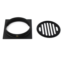 Black Bathroom 110mm Small Square Shower Grate Floor Drain 95mm Outlet Watermark