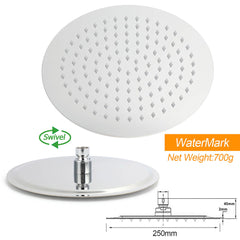 WELS Twin Shower Set 10" Rainfall Head 3 Modes Handheld Rose Silde Rail Chrome Round Mixer