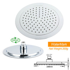 WELS Chrome 9" Rain Shower Head 3 Modes Handheld Rose Slide Rail Set Twin Taps