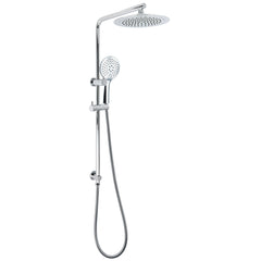 Chrome 9" Plastic Rain Shower Head 3 Modes Handheld Rose Slide Rail Diverter Switch Set