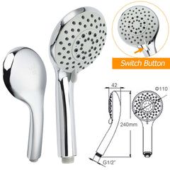 WELS Chrome Dual 10" Slim Rain Shower 5 Modes Handset Mixer Valve Sliding Rail + Single Mixer