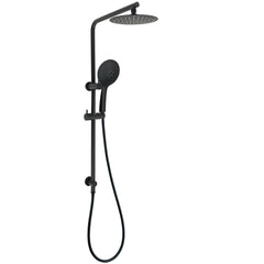 Matt Black Round 8" Shower Head Sliding Rail Arm 3 Modes Handheld Arm Dual Combo