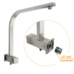 Brushed Nickel Square Twin Shower Set 8" Rain Head 3 Modes Handheld Silding Rail Mixer