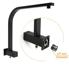 WELS Matt Black Dual Shower Set Large 16" Rainfall Head 3 Modes Handheld Silding Rail Combo Mixer