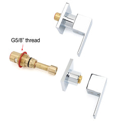 Watermark Chrome Square 1/4 Turn Wall Twin Taps Brass For Shower Head Vanity Basin Spout