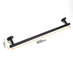 Matt Black 600mm Long Single Towel Rack Rail Holder Stainless Steel Hanger Bar