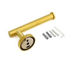 Brushed Gold Round Stainless Steel Toilet Paper Roll Tissue Holder Wall Mounted