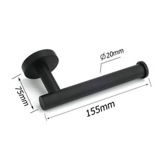 Matt Black Round Stainless Steel Toilet Paper Roll Tissue Holder Bathroom Wall
