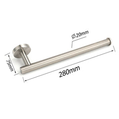 Brushed Nickel Round Towel Rack Holder Hook Clothes Hanger Bathroom Accessory