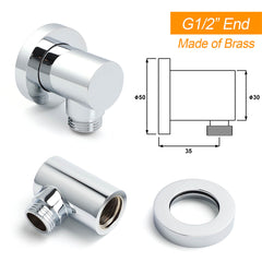 WELS Chrome 9" Rainfall Dual Shower Head & Handheld Sliding Rail Wall Arm Round Set
