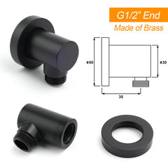 Matt Black Dual Shower Large 12" Square Head Handheld Adjustable Silde Rail Set Twin Taps