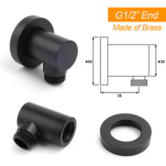 Matt Black Dual Shower Large 12" Square Head Handheld Adjustable Silde Rail Set Mixer