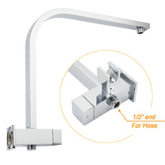 WELS Chrome Square Dual Rain Shower 8" Head 3 Mode Handheld Diverter Wall Arm Mixer Set