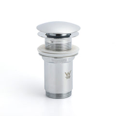 Chrome Round Basin 32mm Pop Up Brass Waste Plug Non Overflow Extension Length Drain Kit