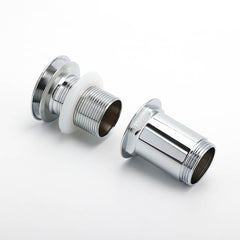 Chrome Round Basin 32mm Pop Up Brass Waste Plug Non Overflow Extension Length Drain Kit