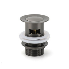 Gun Metal Brass 32mm Push Pop Up Plug Overflow Basin Sink Drain Outlet Waste Kit