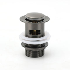 Gun Metal Brass 32mm Push Pop Up Plug Overflow Basin Sink Drain Outlet Waste Kit