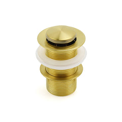 Watermark 32mm Pop Up Push Waste Plug No Overflow Basin Sink Drain Brushed Gold
