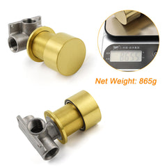 Brushed Gold Round Knob Turn Shower Hot Cold Mixer Tap Valve Ceramic Cartridge