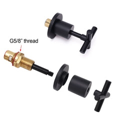 Matt Black 1/4 Turn Twin Taps Hot Cold Water Control Mixer For Bath Spout Shower
