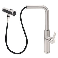 Brushed Nickel 3-Mode Kitchen Mixer Pull Out Down Sink Laundry Faucet Tap WELS